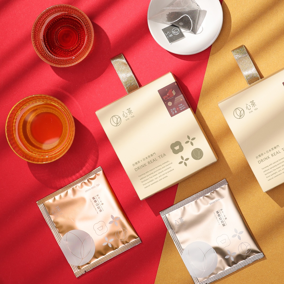 新年快樂【心茶】好運龍來 ❤️ 蜜香茶包 4 入 | 100%手摘茶葉 | 輕巧茶包禮盒 | 生日禮/新年禮/跨年禮/聖誕禮