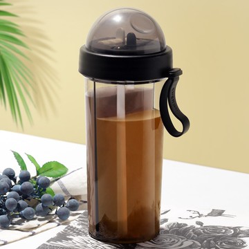 網紅一杯雙飲杯兩用抖音創意潮流加厚分隔雙吸管水杯子便攜夏天女