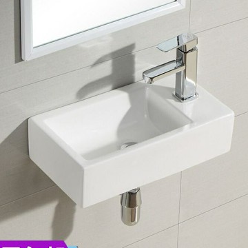 附發票 【廠傢直銷】衛生間角盆掛盆洗臉盆   小戶型掛墻式  陶瓷洗手盆  三角洗臉盆  轉角小迷你麵盆