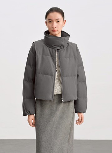 斜紋肌理立領防風夾克