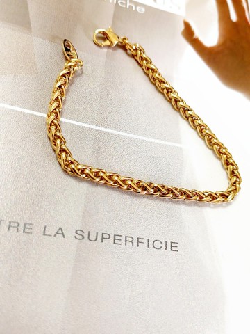 vintage jewelry   AVON  經典金色交錯環圈 手鍊