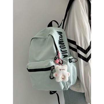 輕便純色小雙肩包女韓版少女小書包女大容量初中生大學生電腦背包