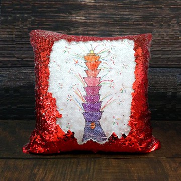 【客製化禮物】塗鴉魔術亮片/吉祥紅/喜氣金/氣質銀/抱枕套