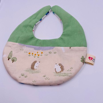 刺蝟森林有機棉圍兜 二重紗 口水巾 設計款 彌月禮