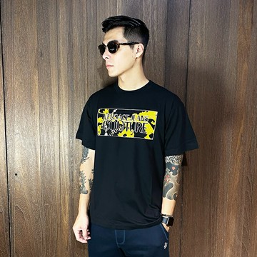 美國百分百【全新真品】Versace Jeans 凡賽斯 短袖 棉質 T恤 VJ 上衣 LOGO 短T 黑色 CT42