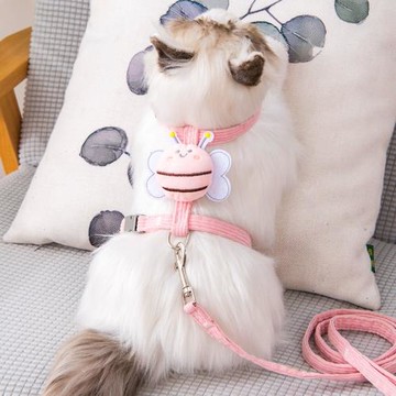 貓咪牽引繩外出專用防掙脫寵物兔子背心遛貓專用溜小貓鏈子貓繩子