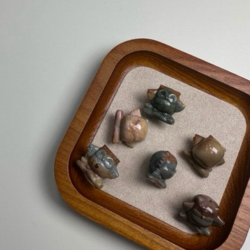【幻彩水晶手作坊】阿拉善雕刻貓頭鷹 DIY配飾 手鏈 手串 掛飾