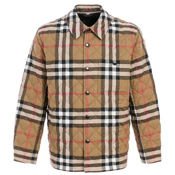 【BURBERRY 巴寶莉】經典菱格翻領格紋夾克外套(尺寸任選)