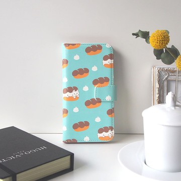 【手帳型手機殼】貓咪與麵包