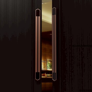 免運 可開發票 門拉手 大門把手 新中式輕奢酒店實木門把手仿古銅高檔會所鋁合金玻璃門拉手客製