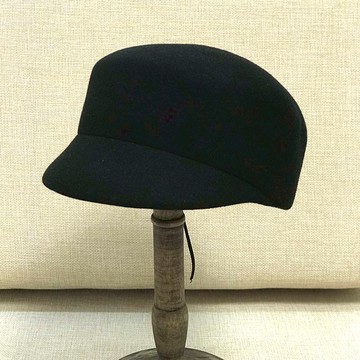 短沿定型馬術帽女秋冬季日系羊毛呢棒球帽英倫復古休閑百搭禮帽潮1入