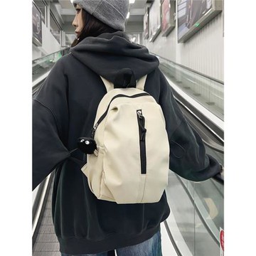 輕便簡約雙肩包女2025新款出游登山包男休閑旅游戶外小號背包豎拉