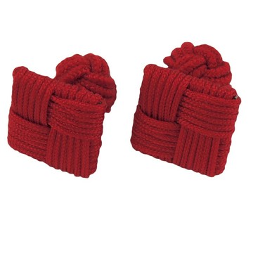 紅色正方形繩扣袖扣