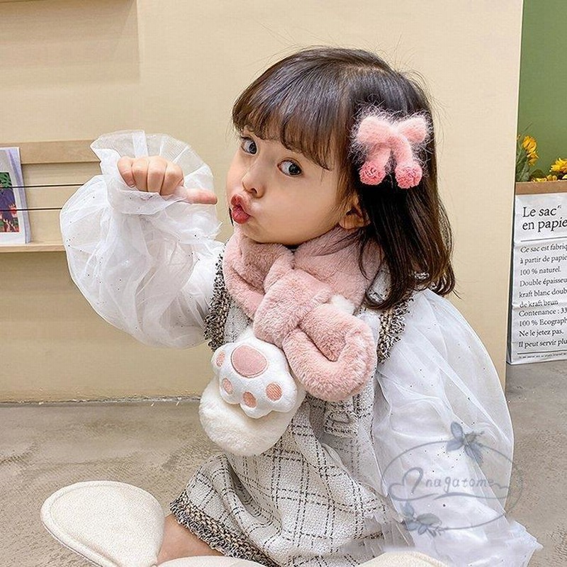 国内在庫 6062T 新品 子供マフラー ふわふわ あったか うさぎマフラー 紫 6062T 新品 子供マフラー ふわふわ あったか うさぎマフラー 紫