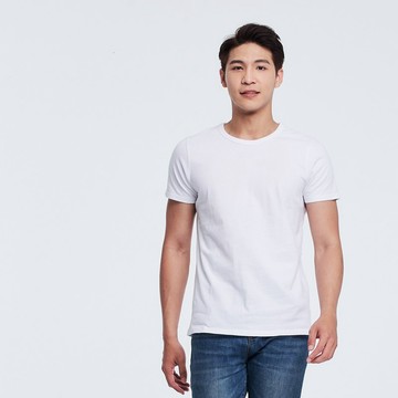 簡單素面百搭圓領短袖蜜桃棉男T(共11色)