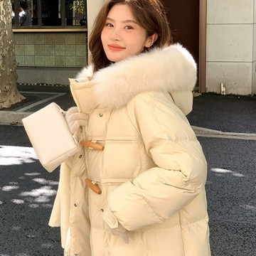 [米蘭精品] 真羽絨90%鴨絨羽絨外套羽絨衣夾克-保暖中長款加厚時尚好看女外套3色74iq50