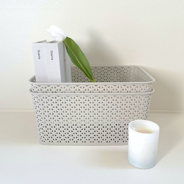 GINII基尼|北歐編織系列收納籃 M 18L 長方高 三種顏色/萬用藍 置物籃 衣物收納 收納盒 手把收納籃