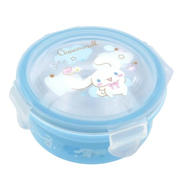 LiLFANT Sanrio 大耳狗 幼兒用圓型不鏽鋼密封便當盒  藍色 + 透明色  大耳狗 藍色 + 透明色  1個