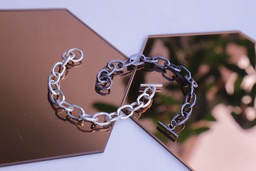 Silver facet bracelet