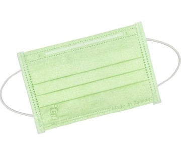 麗正 兒童平面型醫用口罩(蘋果綠)- 50入 /單片包裝