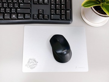 【客製化】鋁合金滑鼠墊│A5橫式x銀色│姓名免費刻字│OPP袋裝