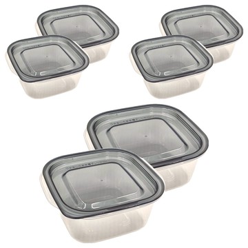 INOMATA 角型保鮮盒 1841 黑色 270ml 日本製造 食品級材質 易清洗  3組  2個