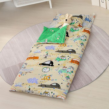 鴻宇 兒童睡袋 可機洗 防蹣抗菌 台灣製  135 x 150cm  時光旅程黃