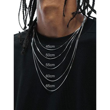 KREAM S925 silver snake純銀鍍白金項鏈細蛇骨鏈男女鎖骨 方蛇鏈