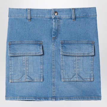 Blue denim mini skirt