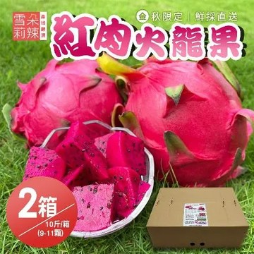 【雪莉朵辣嚴選】紅肉火龍果(10斤/箱)x2