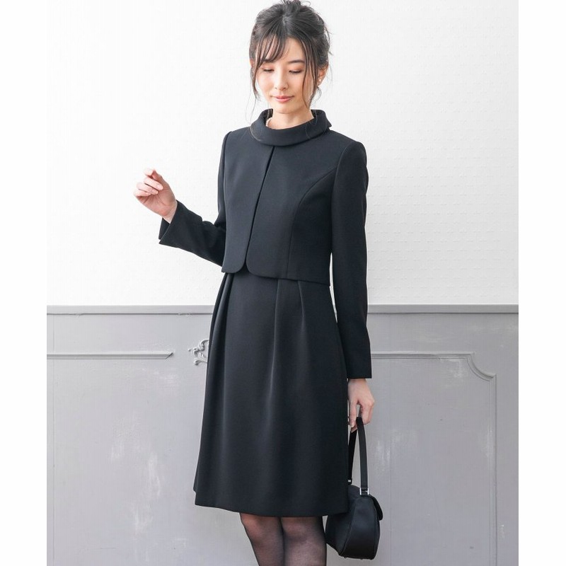 フォルムフォルマ ノーカラージャケット ロールカラースタンドフレアワンピース セットアップスーツ レディース 黒 11号 Form Forma 通販 Lineポイント最大1 0 Get Lineショッピング