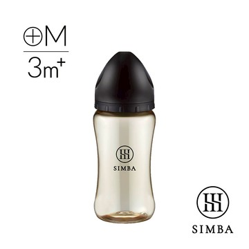 【黑潮來襲】小獅王辛巴 蘊蜜鉑金PPSU寬口防脹氣奶瓶270ml(蒔黑)-全齡適用