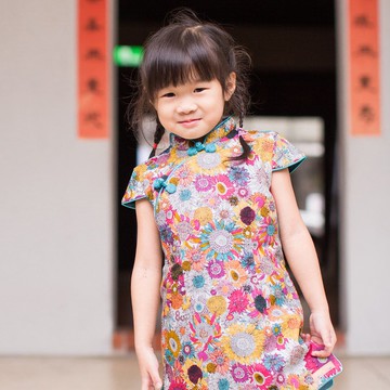 兒童旗袍 古風 冬季款 沉默向日