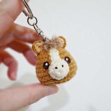 毛線編織/馬/動物頭鑰匙圈2.0