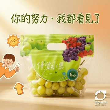 力量補給站【微笑甜果】頂級秋脆綠葡萄禮盒 1包 送同事 加油打氣送禮 秋脆無籽 清甜爆汁 加油 好事會成串 三日冷藏出貨