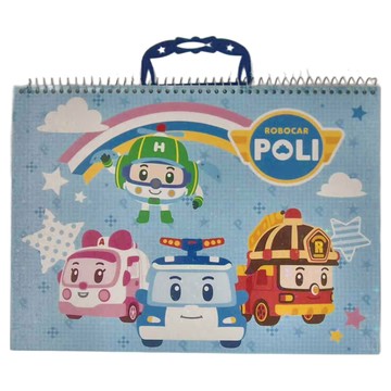 ROBOCAR POLI 波力 手提13K寫寫畫畫擦擦本  藍色  2本