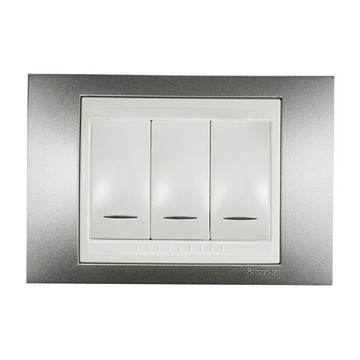 Schneider Electric 施耐德電機 Unica Plus 三切三路全彩智慧開關 香檳灰 ABS外框  1個