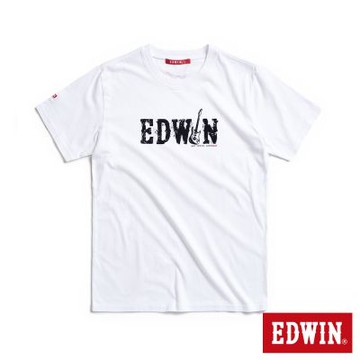 EDWIN 男裝 人氣復刻款 搖滾LOGO印花短袖T恤-白色