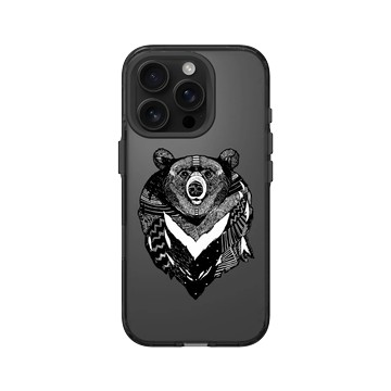 iPhone 16 Pro Clear (相機按鈕) 酷墨灰 - 花生騷 WasangShow - 勇氣黑熊