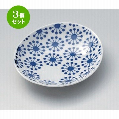 3個セット ☆ 小皿 ☆ハナヅメ楕円小皿 (B) [ 12 x 11 x 2.5cm 95g ] 【 料亭 旅館 和食器 飲食店 業務用 】