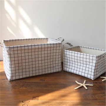 布藝家居用簡約手提折疊收納籃 (中號)