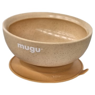 mugu 沐咕寶貝 小麥纖維防漏吸盤碗 植物性小麥纖維材質  奶茶獅子王 奶茶色  1個