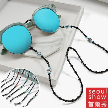 seoul show首爾秀 串珠小花眼鏡鍊老花眼鏡防丟鍊