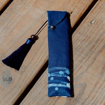 卓也藍染-蠟畫摺扇套