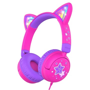 iclever 炫光貓耳兒童耳機  HS25  深粉色