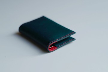 迷你折疊卡包 錢包 銀包 真皮 藍色 mini fold card wallet blue