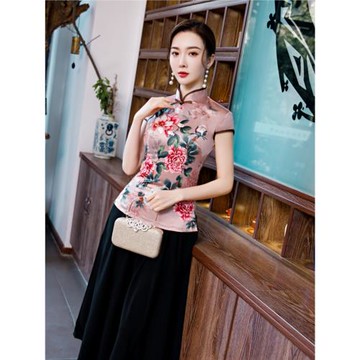 珍愛上衣旗袍日常改良套裝新品春夏2026民族風短袖演出大碼連衣裙