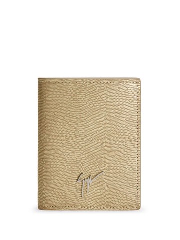Giuseppe Zanotti - Mason logo-plaque leather wallet - men - Leather/Fabric - One Size - Gold