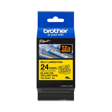 BROTHER 原廠纏繞護貝標籤帶 TZe-SL651(黃底黑字 24mm)