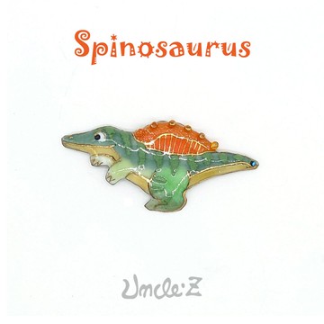 恐龍-棘龍-七寶燒胸針